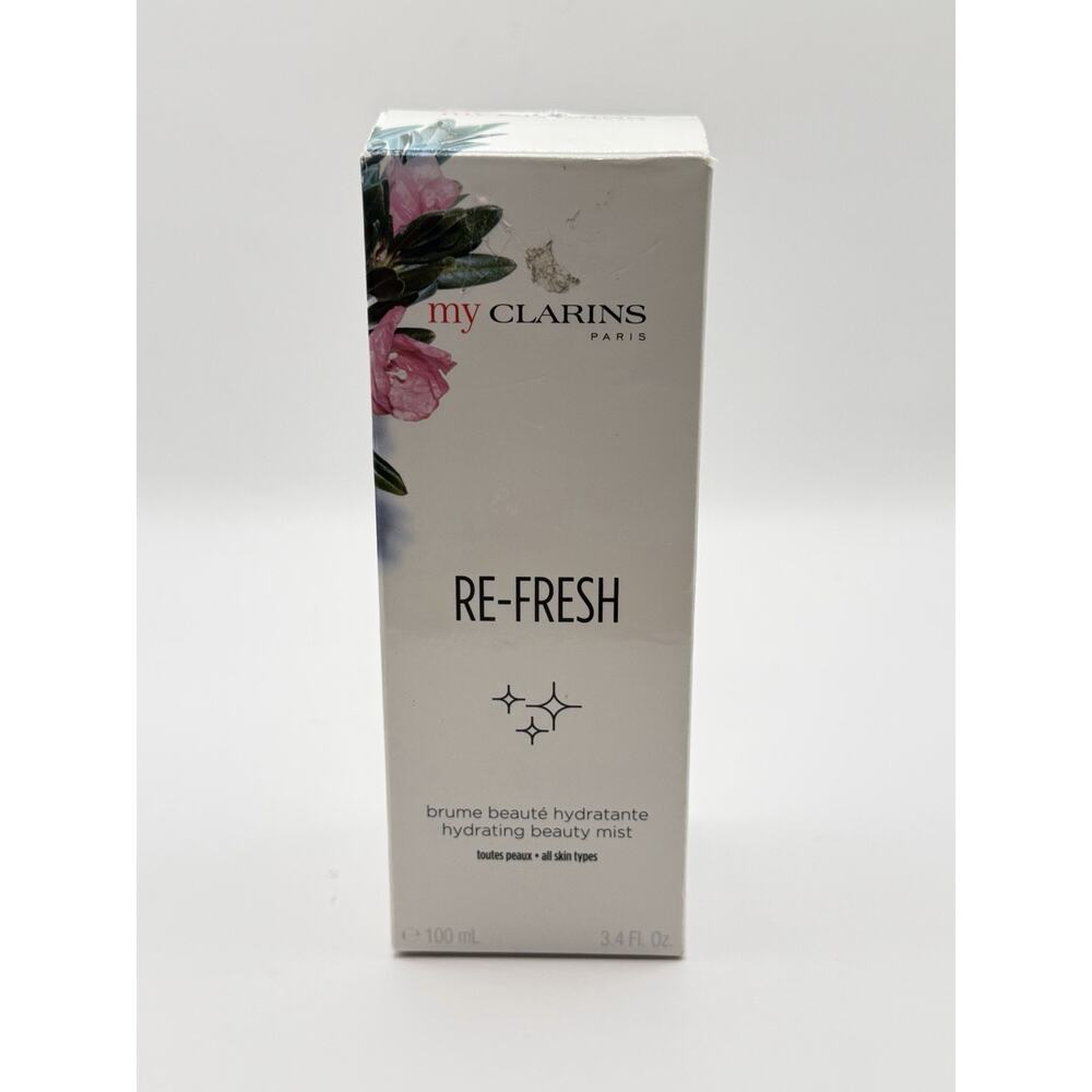 Clarins Re-Fresh Hydrating Facial Spray Tonic Mist 100mL Glass Bottle Ships Free